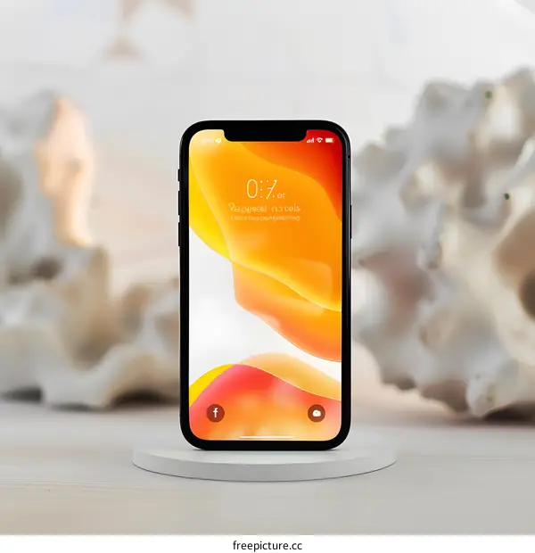 Black Smartphone on White Stand