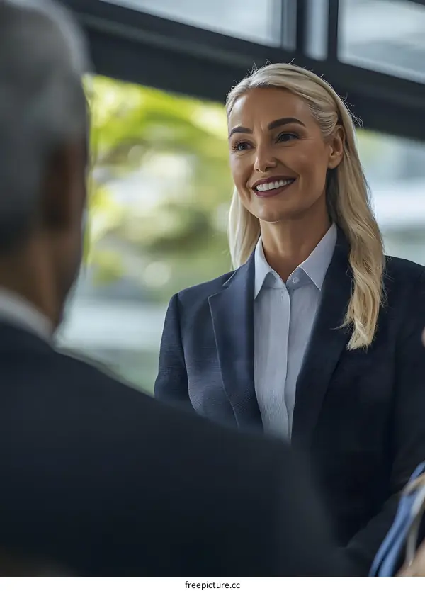 Smiling Business Woman In A Meeting