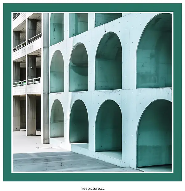 Abstract Architectural Design with Arched Windows