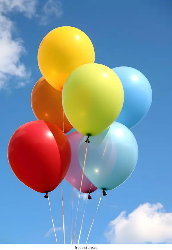 Colorful Balloons Floating in the Sky