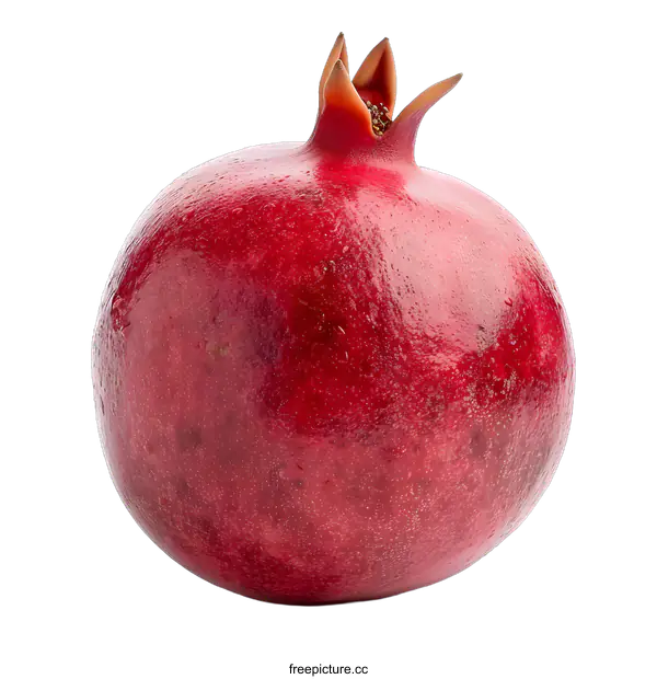 [Transparent Background PNG]Ripe pomegranate fruit on white