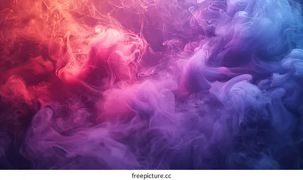 Colorful smoke background with vibrant red, pink, purple, and blue hues