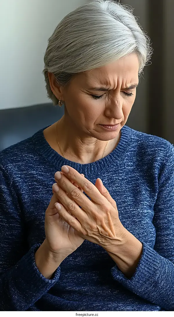 Elderly Woman Experiencing Hand Pain