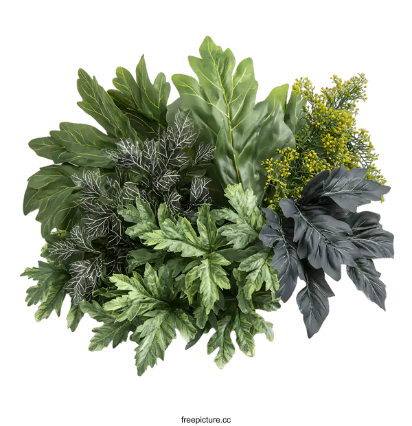 [Transparent Background PNG]Green Leaves Isolated On White Background