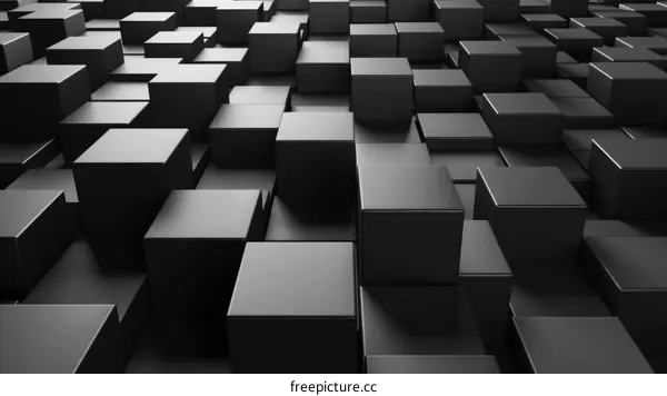 Abstract Black 3D Cube Background