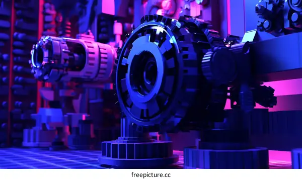 Futuristic Mechanical Gears and Mechanisms