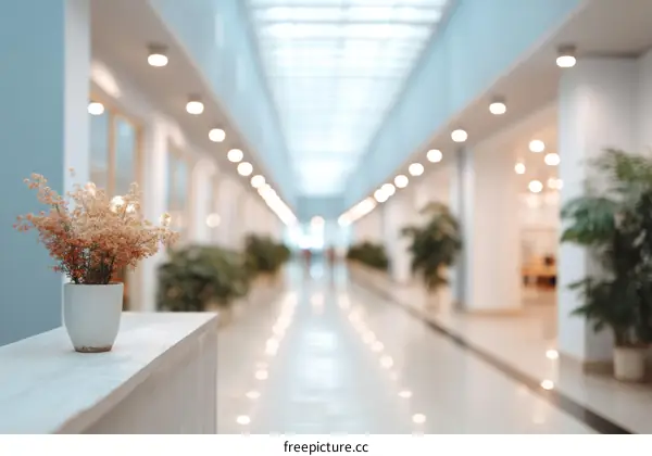 Modern Corridor Interior Design with Plants