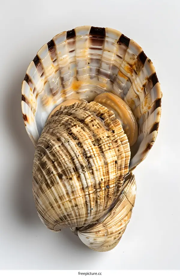 Seashell on white background