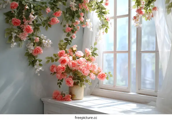 Romantic Rose Window Decor