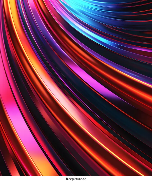 Abstract 3D Rendered Curved Lines With Gradient Color