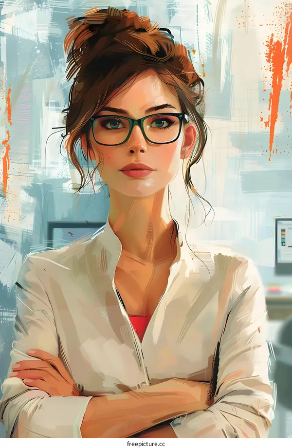 portrait of a young woman in glasses