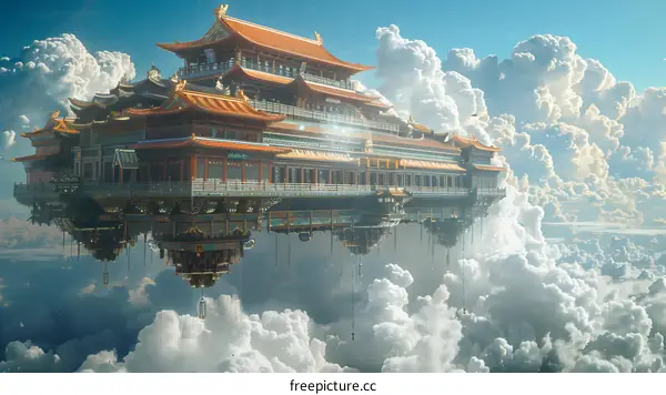 A magnificent palace in the sky