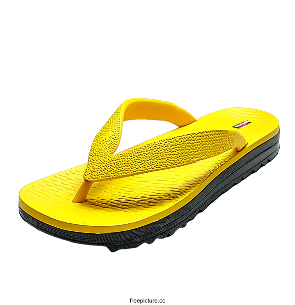 [Transparent Background PNG]Bright Yellow Flip Flops for Summer