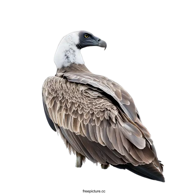 [Transparent Background PNG]White-backed Vulture with Spread Wings Against White Background