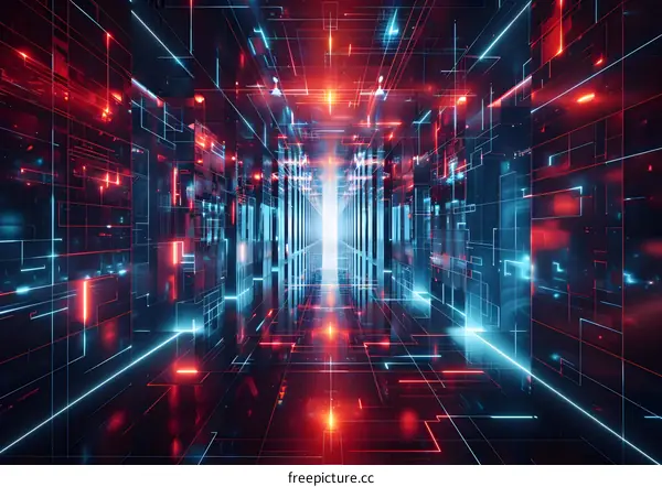 Neon Cyber Cityscape