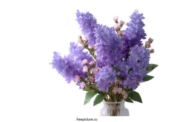 [Transparent Background PNG]Beautiful Purple Lilac Bouquet in Vase
