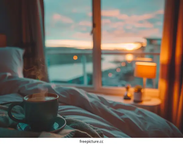 Morning coffee with a view of the sea