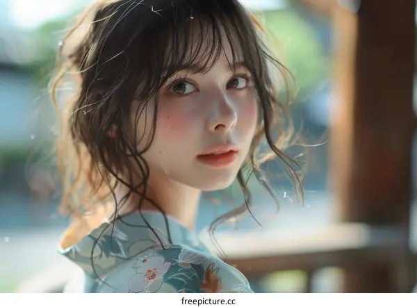 Beautiful Asian Woman in Traditional Dress