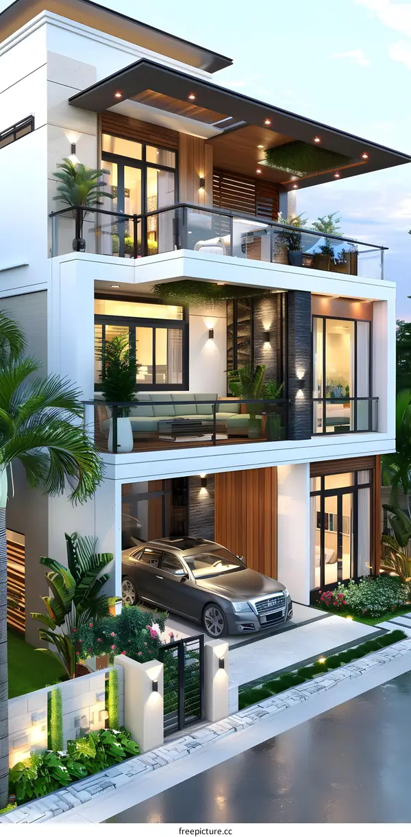 A Three-Story Modern Villa