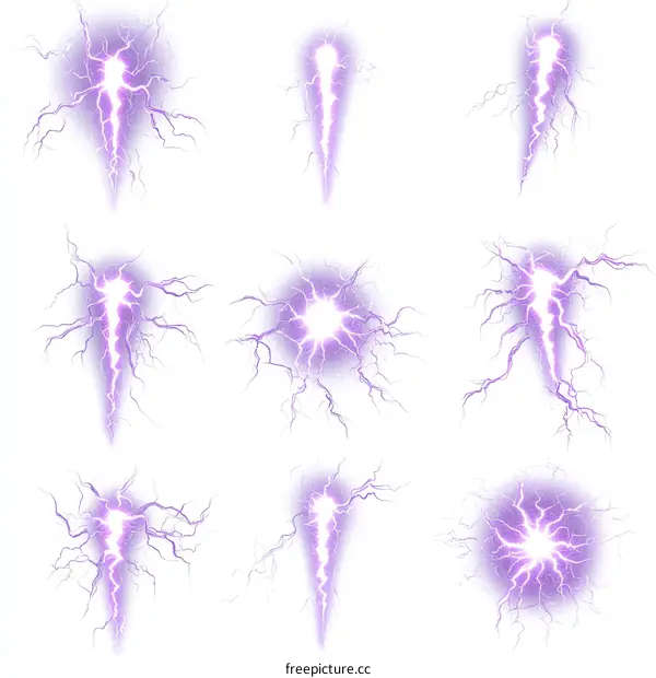 Purple Lightning Effects Collection