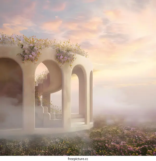 Dreamy Garden With Spiral Staircase