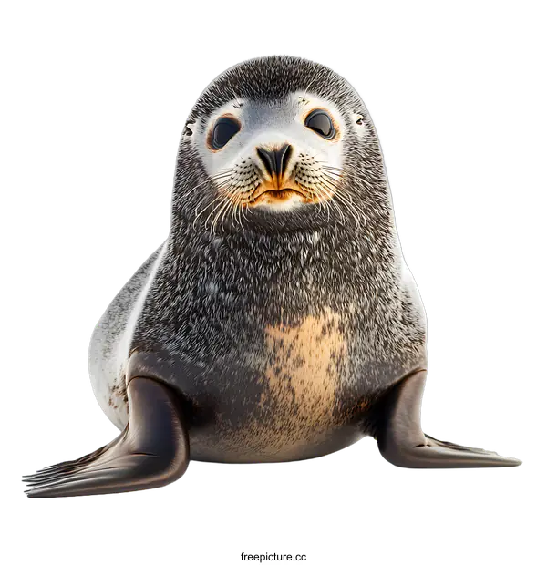 [Transparent Background PNG]Closeup of a Seal Pup Looking at the Camera