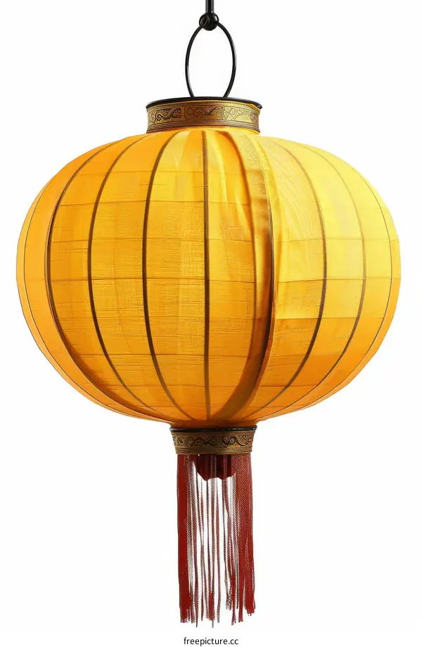 Yellow Chinese lantern with red tassel