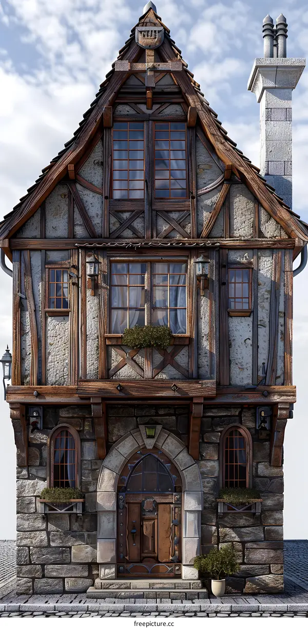 European medieval architecture, half-timbered house
