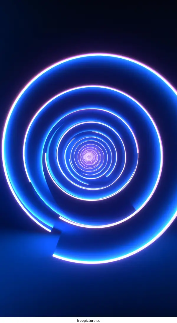 Abstract Neon Light Tunnel Design
