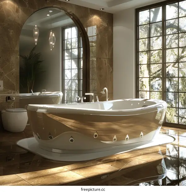 Luxury Modern Spa Bath in Elegant Bathroom