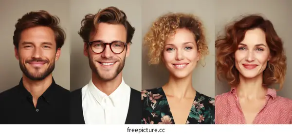 Diverse Portraits of Happy People