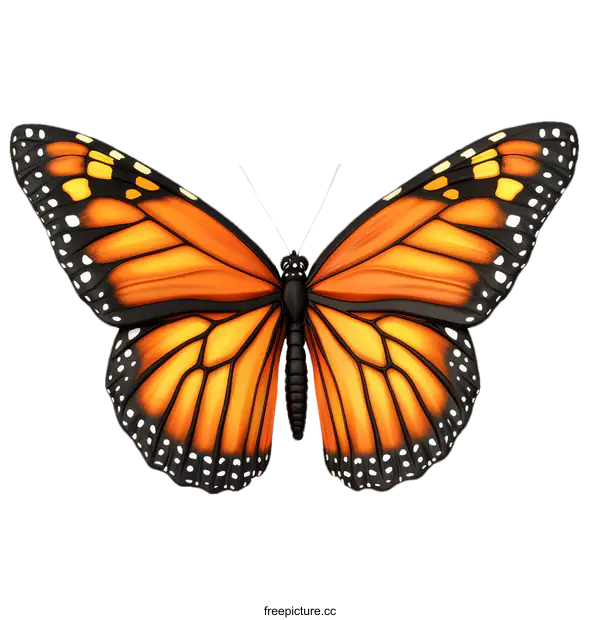 [Transparent Background PNG]Beautiful Monarch Butterfly Illustration