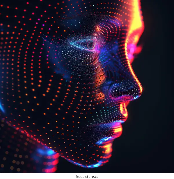 Glowing Grid Portrait