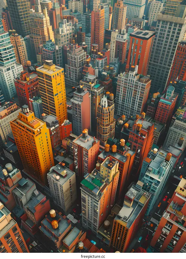 Urban Cityscape with Colorful Buildings