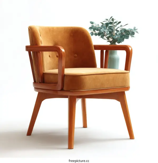 Mid-Century Modern Upholstered Armchair