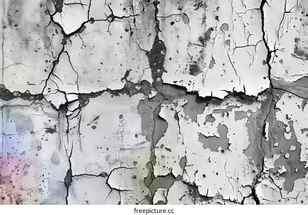 weathered white cracked concrete wall texture