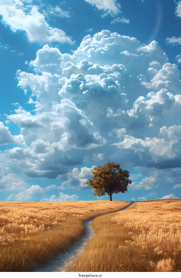 Lonely Tree in a Field of Wheat