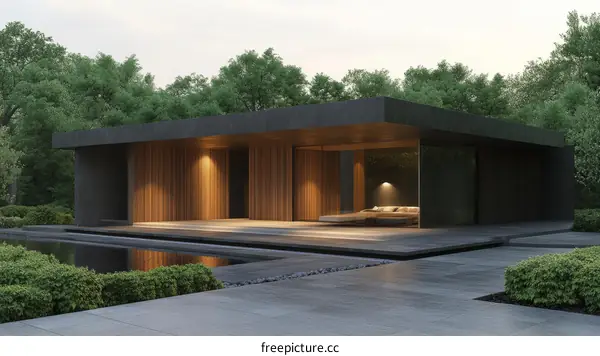 Modern House Exterior Design Illustration