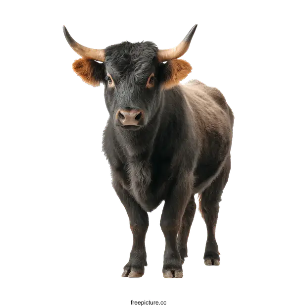 [Transparent Background PNG]Black and Brown Cow Portrait Studio Shot