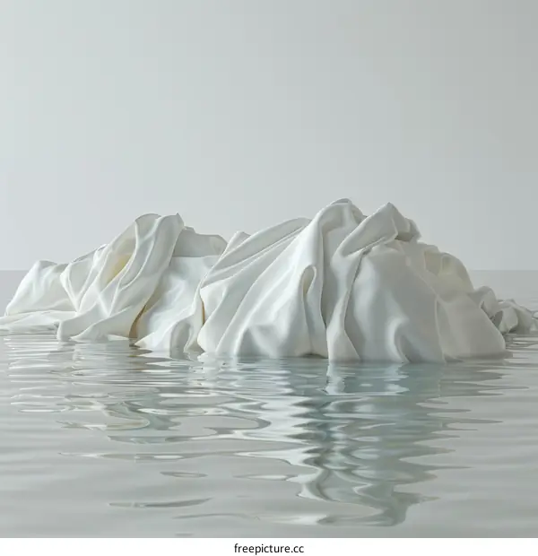 White cloth floating on water surface