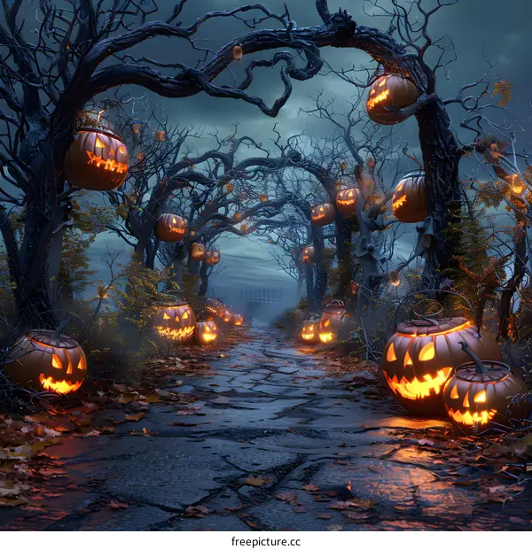 Spooky Halloween night path