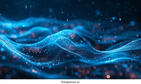 Blue and pink glowing wave