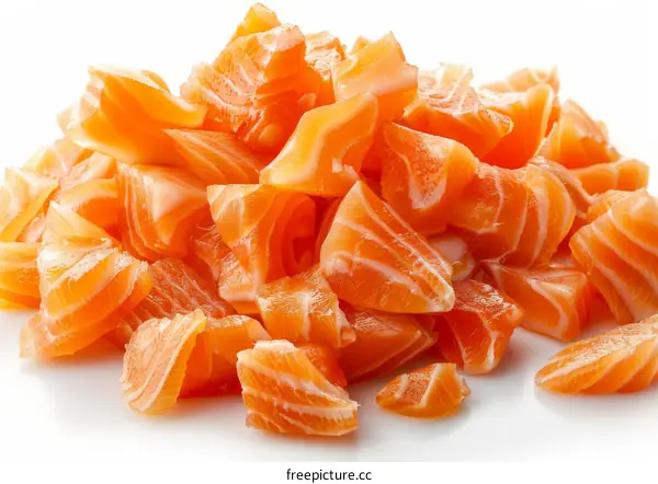 diced raw salmon