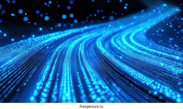 Abstract Blue Light Lines Digital Art