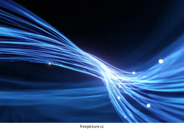 Abstract Blue Light Trails Design
