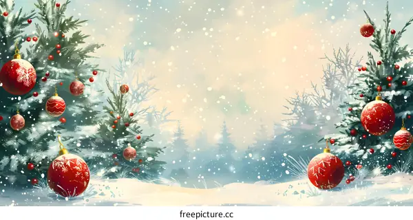 Christmas Snow Scene Illustration