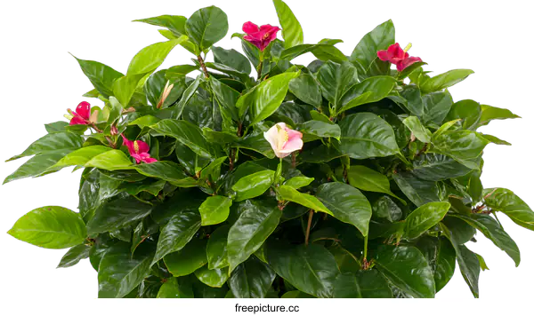 [Transparent Background PNG]Pink and Red Hibiscus Flowers Bush