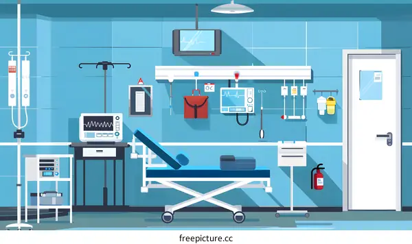 Hospital Room Interior Design Illustration