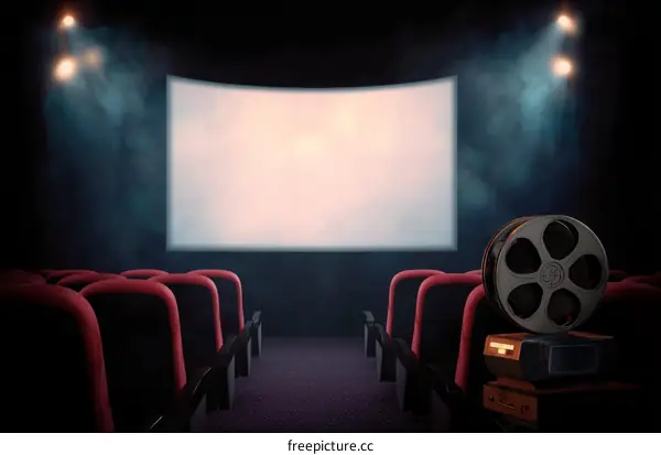 Vintage Cinema Experience Illustration