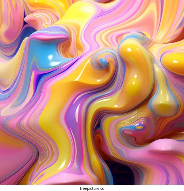 Colorful abstract painting with vibrant swirls of color